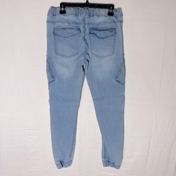 DNM Works Light Wash Denim Elastic Waist Cargo Joggers 30 - Picture 14 of 16